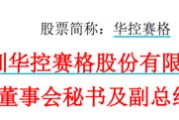 浙江华控赛格董事长、董秘、副总经理三高管同日辞职